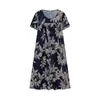 Vestido Elegante Acampanado de Primavera/Verano Tallas Grandes para Mujer 2023 Amazon TEMU Vestido con Estampado de Cuello Redondo y Manga Corta