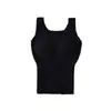 Top Elástico Ajustado sin Mangas para Mujer, Chaleco Cálido Todo en Uno de Terciopelo de Cordero con Almohadilla en el Pecho, Camiseta de Tirantes de Moda para Llevar Debajo