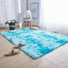 Alfombra de lana de seda de color sólido, alfombra de piso degradada tie-dye de color mixto, tapete para mesa de centro de sala de estar, manta completa antideslizante de lana larga, alfombra para sala de estar