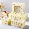 Caixa Personalizada para Cupcake Caixa para Cup Cake Tarteira Caixa com Janela Embalagem para Assar Caixa Transparente Pet Bandeja Inferior Espessada