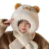 Nuevo Set de Dos Piezas Bufanda Sombrero de Oso Capibala Invierno Cortavientos Cálido Sombrero Relleno Bufanda