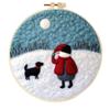 Shein Venta Caliente Pintura de Fieltro DIY Pintura con Marco de Bordado Suministros de Fieltro de Aguja Decoraciones para el Hogar Escena de Nieve Navideña
