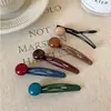 Pasador de Pelo de Perlas de Colores Coreanos, Estilo Nuevo para Niñas con un Toque de Lujo, Pinza para Flequillo y Cabello Fino, Accesorio para el Cabello de Bebé