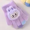 Guantes de Peluche de Dibujos Animados para Niños Invierno Cálidos y Engrosados Estilo Coreano Lindo Conejo Escribir Guantes de Cinco Dedos
