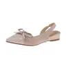 Impresionantes sandalias de punta cerrada con lazo estilo francés para mujer, perfectas para el verano con una falda, cómodas para los pies, de suela plana, con tacón de cuña, de punta, zapatos destalonados