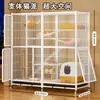 Jaula para Gatos con Espacio Libre para Uso en Casa, Interior, No Ocupa Mucho Espacio, Adecuada para Balcón, Jaula para Gatos para Todas las Estaciones con WC Integrado