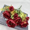 Fábrica Yujin 7 Garfo Primavera Peônia flor artificial fotografia adereços grande shopping center conjunto flor parede casamento seda flor atacado