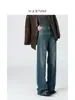 Jeans de Pierna Ancha de Cintura Alta Estilo Vintage Retro Nuevo de Primavera con Ambiente Relajado, Pantalones Rectos Sueltos de Pierna Ancha hasta el Suelo para Mujer