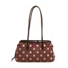 Bolso para Axila de Mujer 2026 Nuevo Otoño Estilo Retro Gorpcore Versátil Bolso de Hombro Único Nicho Lunares Bolso para Viajar