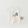 Mameluco de Algodón Puro Clase A para Bebé, Estilo Delgado de Verano, Ropa para Bebé Niña, Ropa sin Costuras de Manga Corta para Bebé