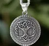 Guerrero de Acero Vikingo Escandinavo Nudo Celta Colgante de Acero Inoxidable Retro Europeo y Americano Colgante de Acero de Titanio Árbol de la Vida