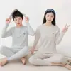 Conjunto de Ropa Interior Térmica Suave de Terciopelo para Adolescentes Niños y Niñas, Pijama de Algodón para Estudiantes de Secundaria y Preparatoria