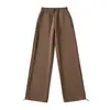 Pantalones de Chándal de Tiro Bajo Largos para Mujer 2024 Primavera y Verano Nuevo Estilo Holgados Casual Versátiles Aspecto Adelgazante Pierna Ancha con Cordón Doble Uso Pantalones de Pierna Ancha