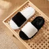 Chinelos Peludos Abertos no Dedo para Aquecer a Casa no Outono e Inverno Estilo Coreano Chinelos de Casa Internos Femininos Venda por Atacado