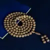 Rosário de Madeira Natural Liudao Material Antigo 108 Contas de Buda de Madeira de Queda do Dragão Contas de Buda Estilo Nacional Pulseira Chinesa Joia Wen Play Corrente