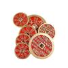 Hongda todo latão esmalte vermelho furo quadrado bagua moeda fantasma da montanha cobre retrô chinês chave acessórios fantasma da montanha