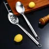 Espátula de Acero Inoxidable 201 Juego de Utensilios de Cocina Espátula para Cocinar Espátula Engrosada Colador de Cocina Anillo de Ping Pong Cuchara con Mango Plano