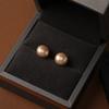Pendientes de Plata Perla Champagne de Pan Plano para Mujer Estilo Japonés y Coreano Color Sólido Pendientes Simples Pendientes de Estilo Fresco de Alta Calidad