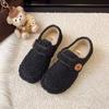 Nuevos Zapatos de Invierno Gruesos Peludos Estilo Birkenstock para Mujer, Zapatos Cálidos de Algodón con Punta Redonda, Mocasines Cálidos Planos Antideslizantes para Mamá