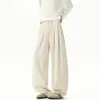 Novedades Otoño 2026: Pantalones Casuales Sueltos con Cordón de Raya Vertical Estilo Old Money para Hombre, Pantalones Largos Sueltos Tallas Grandes, Modernos