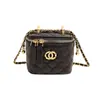 Bolso Cuadrado Pequeño de Alta Gama con Textura para Mujer, Bolso Cruzado Clásico tipo Chanel con Cadena Metálica Acolchada al Hombro, Bolso tipo Estuche de Maquillaje