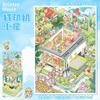 87.0 Adesivos de Paisagismo Art Blue Estilo Ins Adesivos de Cena Adesivos 3D Tridimensionais Colagem de Mini Cenário Adesivos para Diário