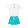 2026 Nuevo Verano Europeo Americano Amazon Transfronterizo Personalizado Manga Corta Casual Cuello Redondo Camiseta Conjunto de Shorts Sudadera Mujer