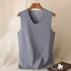 Chaleco Térmico de Felpa para Hombre sin Costuras Cálido con Terciopelo Engrosado Protección contra el Frío Otoño/Invierno Parte Superior de Ropa Interior Base sin Mangas al por Mayor