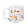 Nuevo estilo fresco INS estilo taza con asa fresa tulipán margarita estampado taza de leche resistente al calor taza de agua para el hogar