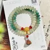 Pulsera Bodhi de Patrón de Flor Morada Más Vendida en Transmisión en Vivo con Cuentas de Ábaco Degradadas, Cápsula de Flor de Loto de Madera de Boj, Pulsera de Estilo Chino para Mujer, Directo del Fabricante