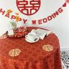 Pano Vermelho Dupla Felicidade Toalha de Mesa Vermelha Casamento Retangular Festiva Casamento Noivado Toalha de Mesa Quadrada Mesa de Centro Pano de Mesa Toalha de Mesa