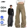 Pantalones cargo rectos lavados retro Fábrica de Ropa oemodm