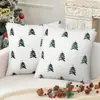 Nueva funda de almohada navideña transfronteriza, funda de almohada de pino navideño verde sin relleno, funda de cojín de felpa bordada tridimensional