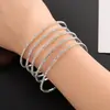 Pulsera Elástica de Diamantes Completos Nueva Transfronteriza Moda Femenina Pulsera Sencilla Pulsera de Pedrería de 2 mm Joyería al por Mayor B332
