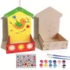 Alimentador de agua de madera Amazon alimentador de pájaros de madera juguete de pintura graffiti DIY para niños colgante para exteriores