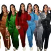 TW575 Amazon Moda europea y americana nueva para mujer cárdigan de manga larga con solapa y cremallera conjunto de dos piezas de pantalón de invierno