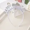 Chapéu de Aniversário Coreano Grande Glitter Feliz Aniversário Tiara DIY Festa de Aniversário Adereço de Cabeça