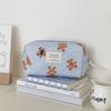 Bolsa de cosméticos de urso listrado de brinquedo transfronteiriço com desenho animado Ins Bolsa de armazenamento portátil para viagem Bolsa de cuidados com a pele Bolsa de lavagem