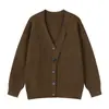 Suéter Cardigan Retrô Estilo Britânico Outono/Inverno 2025 para Homens Estilo Coreano Slim Fit Lapela de Negócios Preguiçoso Casual Jaqueta Tricotada