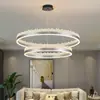 Lámpara de Sala de Estar Nueva 2025 Minimalista Moderna Artística Nórdica Duplex Villa Pasillo Anillo Círculo Lámpara de Restaurante