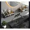 Estante Triángulo para Baño, Estante Transfronterizo sin Perforaciones, Estante de Almacenamiento Rectangular de Aluminio Espacial para Baño con Ventosa, Cocina