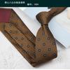 Corbata para hombre estilo coreano retro color curry blanco lechoso boda escenario británico 8 cm vestido profesional negocios mano rayas