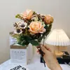 Margarita Rosa Simulada de Cabeza Única Decoración Floral para Exhibición en Casa Nueva Mesa de Comedor Gabinete de TV Entrada
