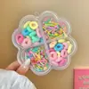 Caja de Accesorios para el Cabello Infantil, Color Caramelo, No Dañino, Cuerda Elástica Alta para el Cabello, Cuerda de Encaje para el Cabello de Niña Pequeña, Lazo Dulce para el Pulgar