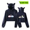 Sudadera de Ombligo Descubierto Periférico de Animación Clannad de la Familia de Tuanzi Sudadera de Otoño con Orejas de Gato Ropa Deportiva para Mujer