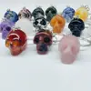 Cristal natural 1 pulgada llavero calavera colgante adornos accesorios de Halloween regalo divertido decoración oscuro