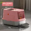 Bandeja para Gatos Totalmente Cerrada de Acero Inoxidable Extra Grande, Inodoro para Gatos Anti-Salpicaduras con Valla Elevada y Tapa abatible, Suministros para Mascotas Gatos