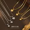 Bajo el Árbol Banyan Plata S925 Estilo Coreano Textura de Nicho Collar de Amor Moda Femenina Ins Colgante de Corazón de Melocotón Accesorios para Collar