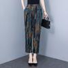 Calça Feminina Casual de Algodão e Seda com Bolsos Verão Plus Size Reta Solta Cropped com Caimento Solto na Cintura Calça de Mãe