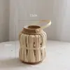 Lanternas Escandinavas de Bambu Personalizadas com Penas e Mobiliário de Varanda B&B de Chão Decoração de Pátio ao Ar Livre Lanternas de Vento Castiçais